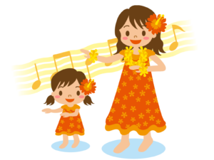 親子でフラダンス